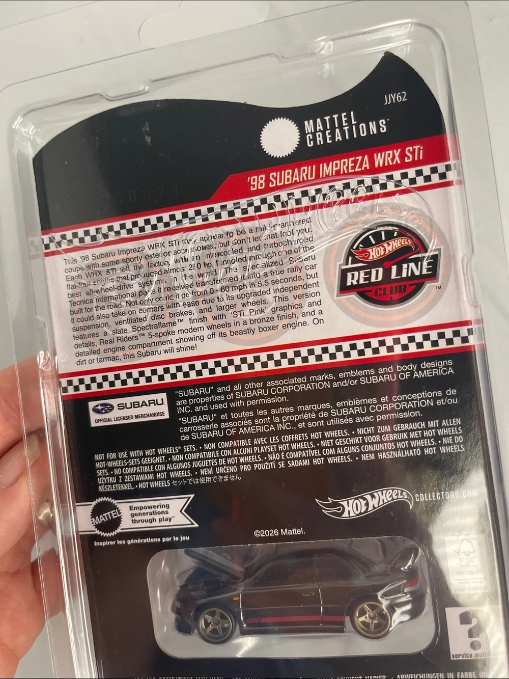 Hot Wheels RLC ’98 Subaru Impreza WRX STi JJY62 2026 Protector Shipper